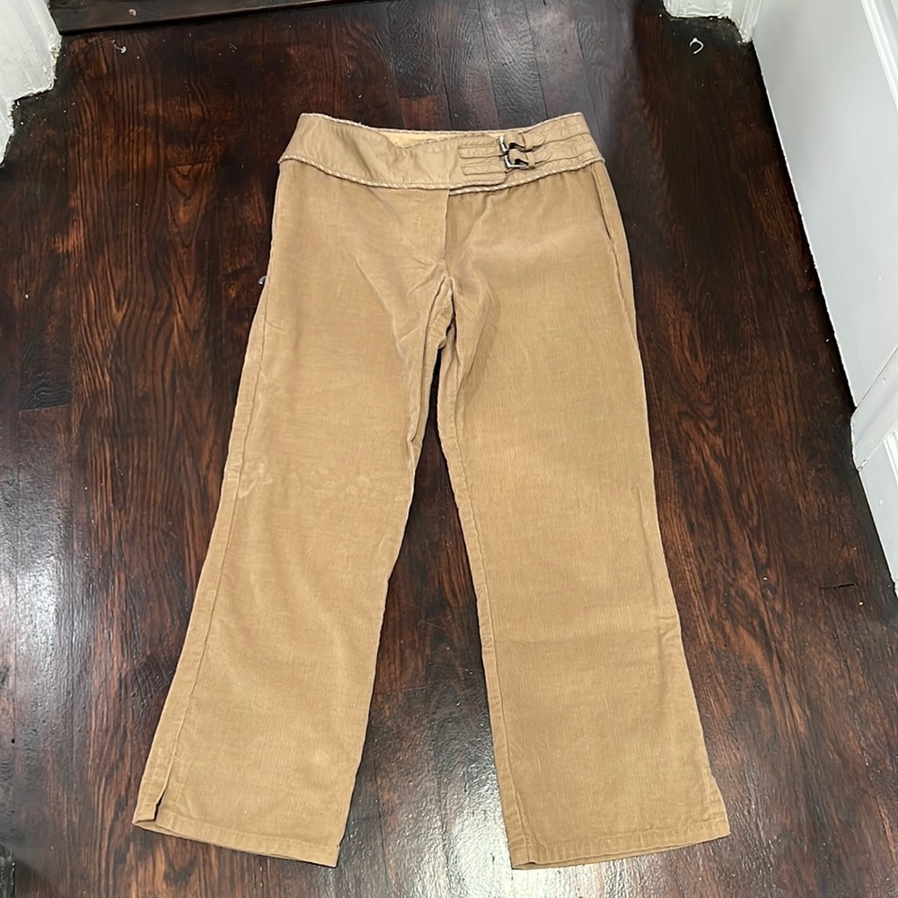 BCBG - corduroy and leather trim pants - size 4